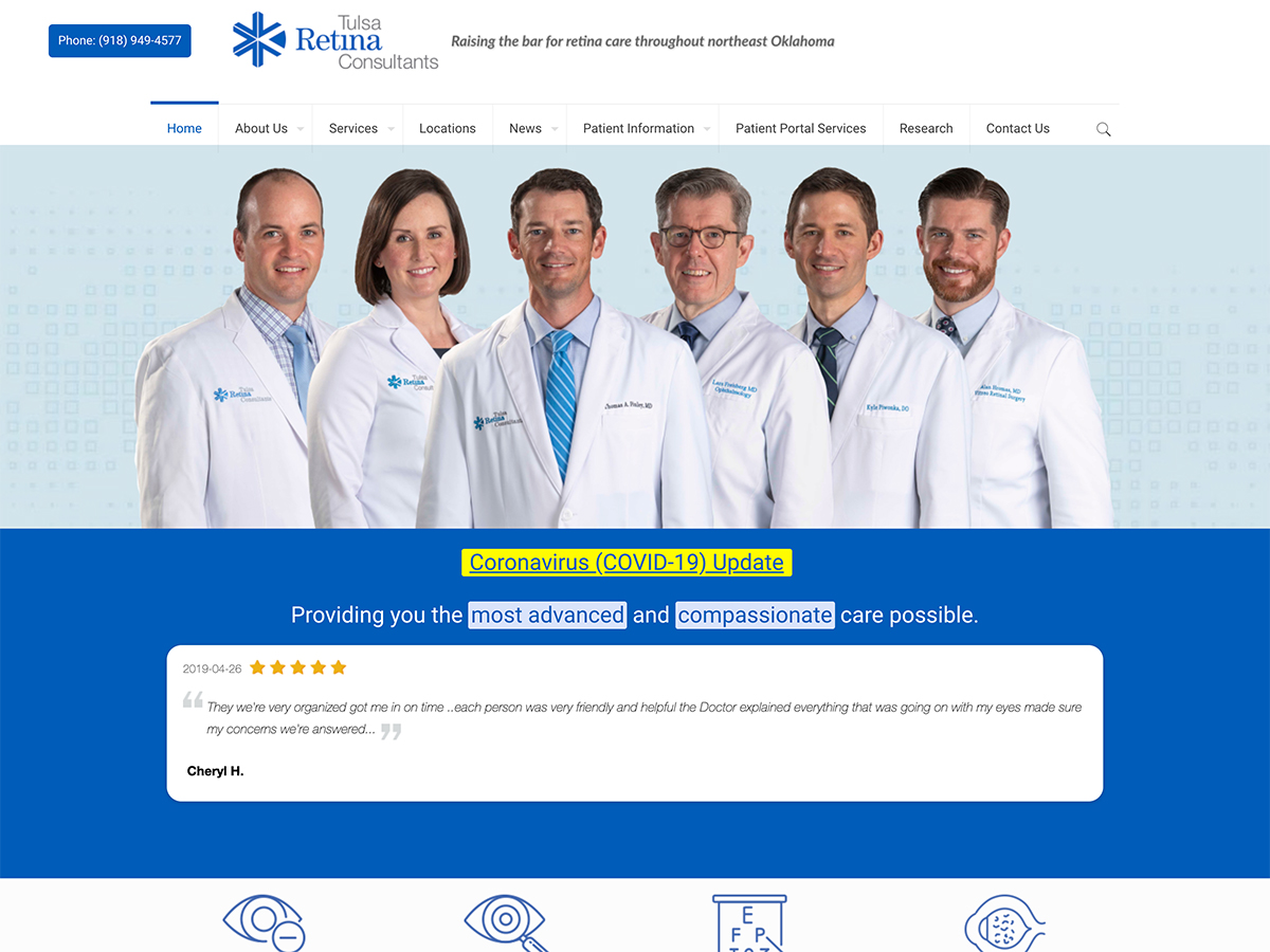 Tulsa Retina Specialists Website